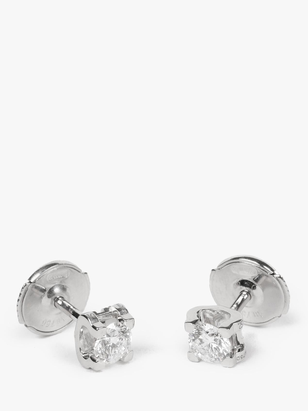 Cartier 0.46ct Brilliant Cut Diamond 18ct White Gold C De Stud Earrings

Product Details
Xupes Ref: J1462
Brand: Cartier
Model: C De Stud Earrings
Type: Earrings
Serial Number: P*****
Age: 2022
Accompanied By: Cartier Box, Certificate, GIA