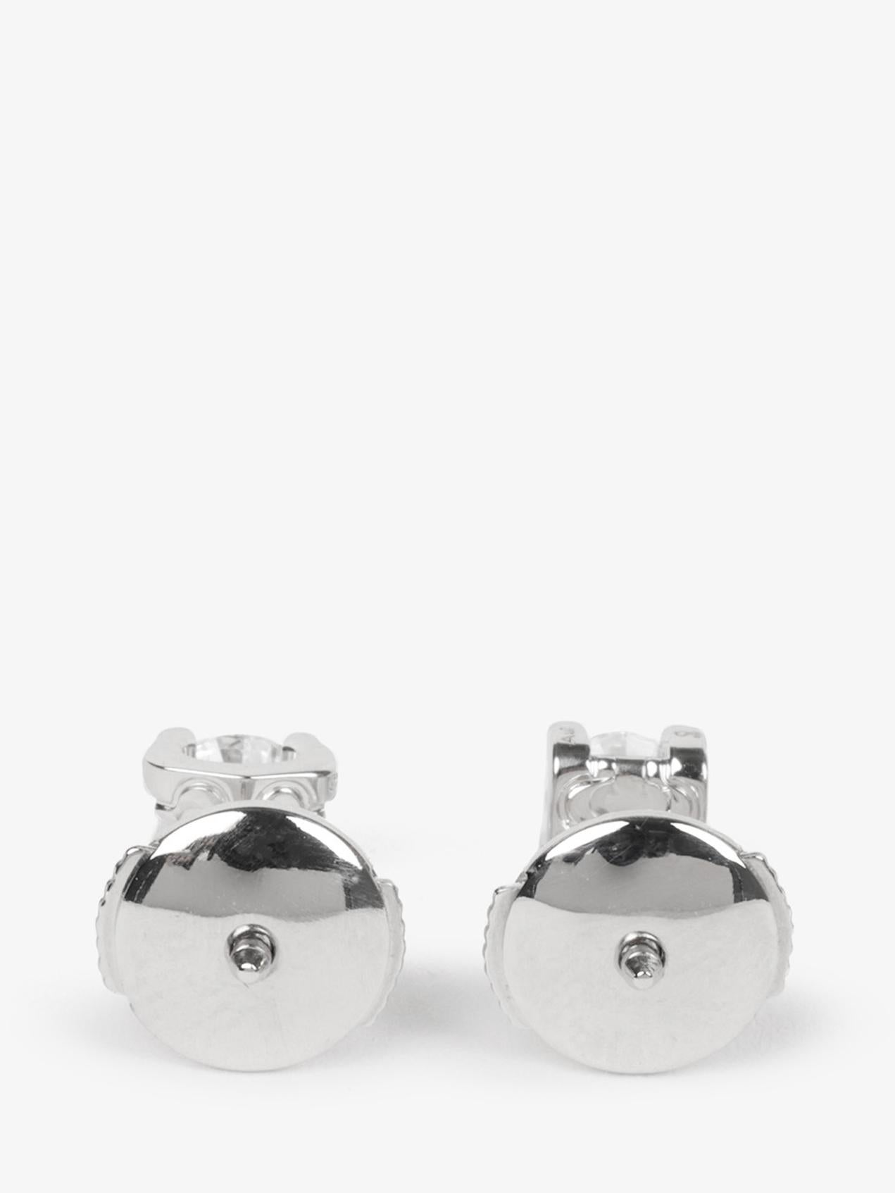 Cartier 0.46ct Brilliant Cut Diamond 18ct White Gold C De Stud Earrings In Excellent Condition For Sale In Bishop's Stortford, Hertfordshire