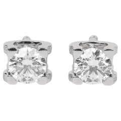 Boucles d'oreilles Cartier 0.46ct Brilliant Cut Diamond 18ct White Gold C De Stud Ears
