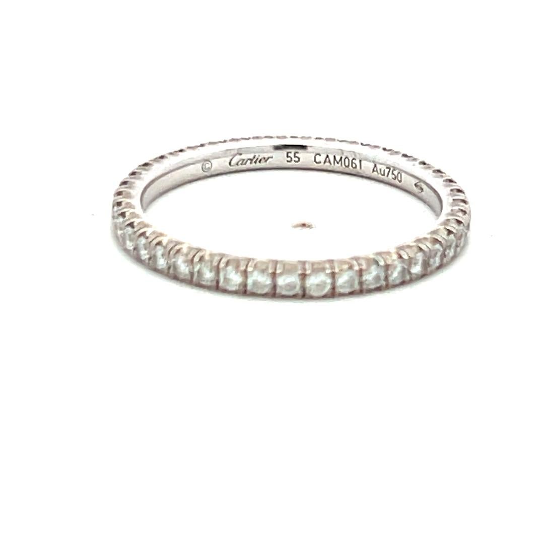 Anillo de boda Cartier de oro blanco de 18 quilates con diamante brillante redondo de 0,47 quilates en venta 1