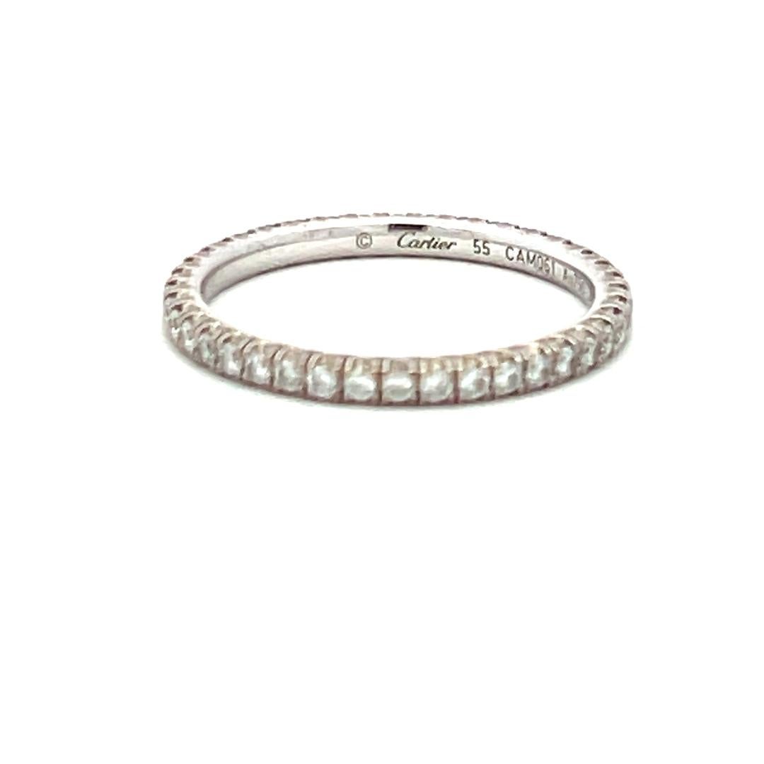Anillo de boda Cartier de oro blanco de 18 quilates con diamante brillante redondo de 0,47 quilates en venta 4