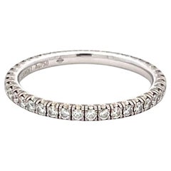 Cartier 0.47 Carat Round Brilliant Diamond 18 Karat White Gold Wedding Band Ring