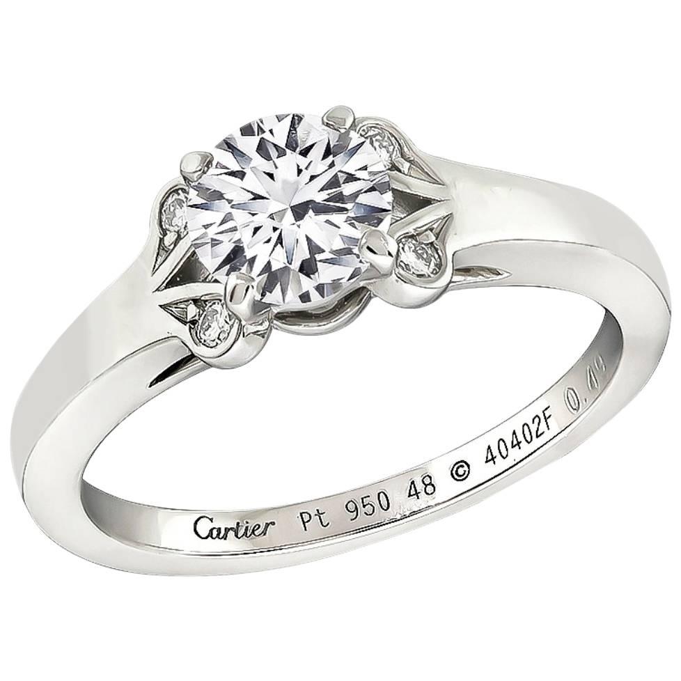 Cartier Bague de fiançailles avec diamants de 0,49 carat en vente