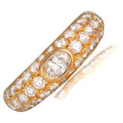 Vintage French Cartier 0.50ct Oval Cut Diamond Engagement Ring, 18k Yellow Gold