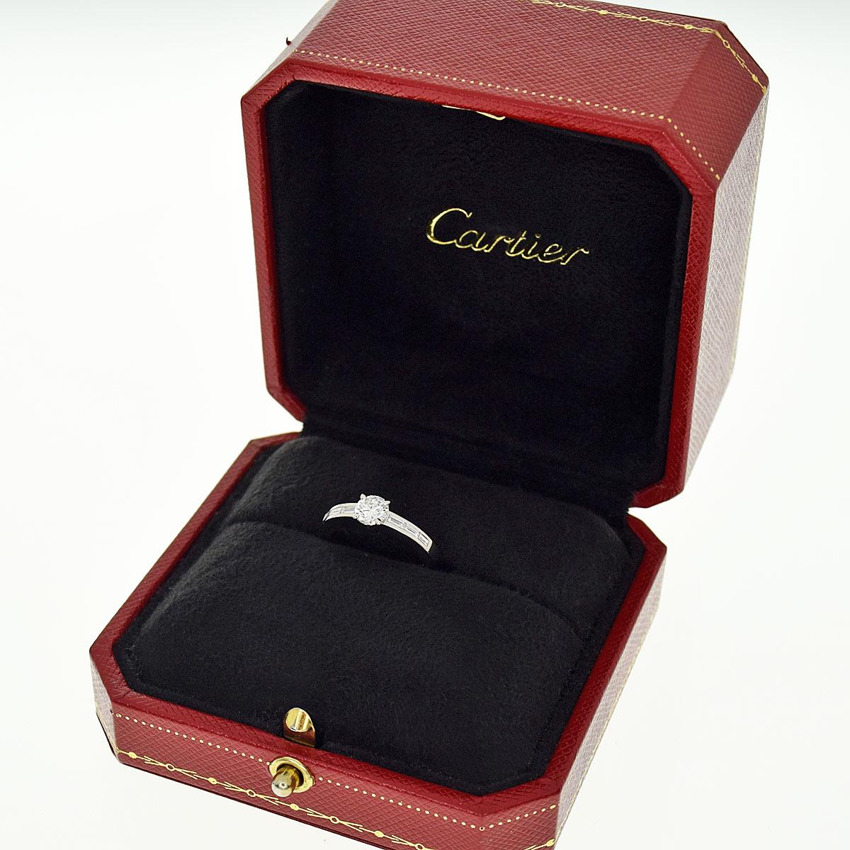 Cartier Solitaire Déclaration D'Amour 0,51ct F-VS1-VG Diamant Platin Ring im Angebot 4