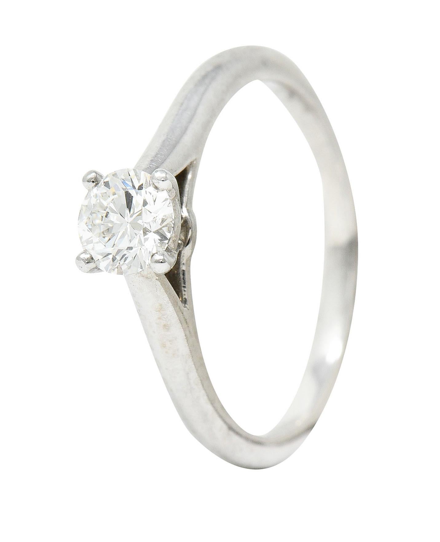 Women's or Men's Cartier 0.53 Carats Diamond Platinum Solitaire Engagement Ring GIA