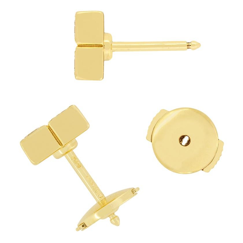 Modern Cartier 0.56ct Diamond Square Earrings For Sale