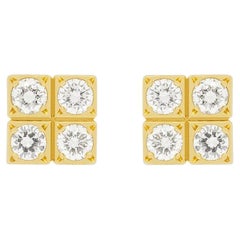 Cartier, boucles d'oreilles carrées en diamant 0,56 carat