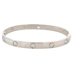 Cartier 0.63 Carat Round Diamond 18K White Gold Love Bracelet Size 18