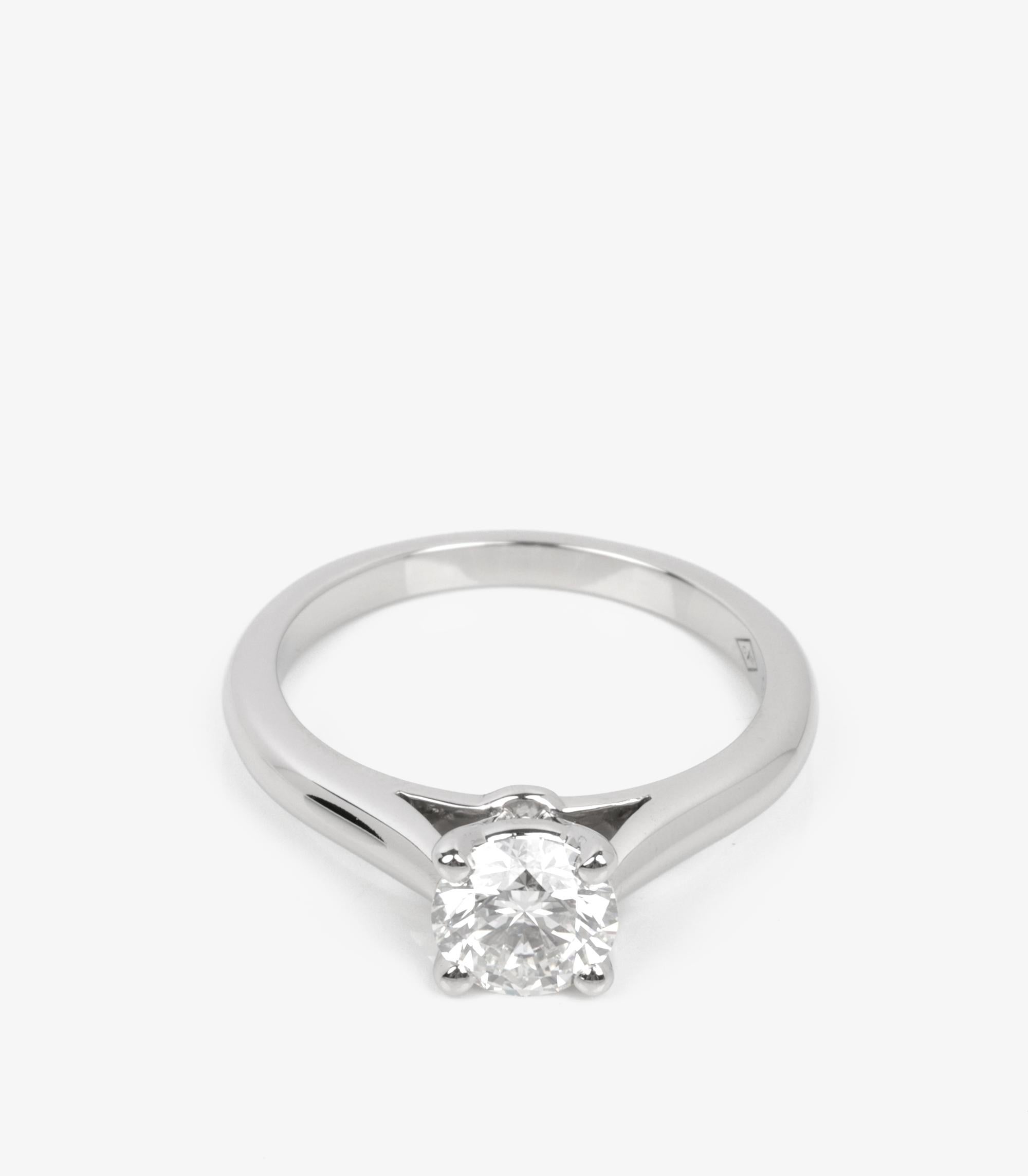Cartier Platin 1895 Ring mit 0,70 Karat Diamant im Brillantschliff im Zustand „Hervorragend“ in Bishop's Stortford, Hertfordshire