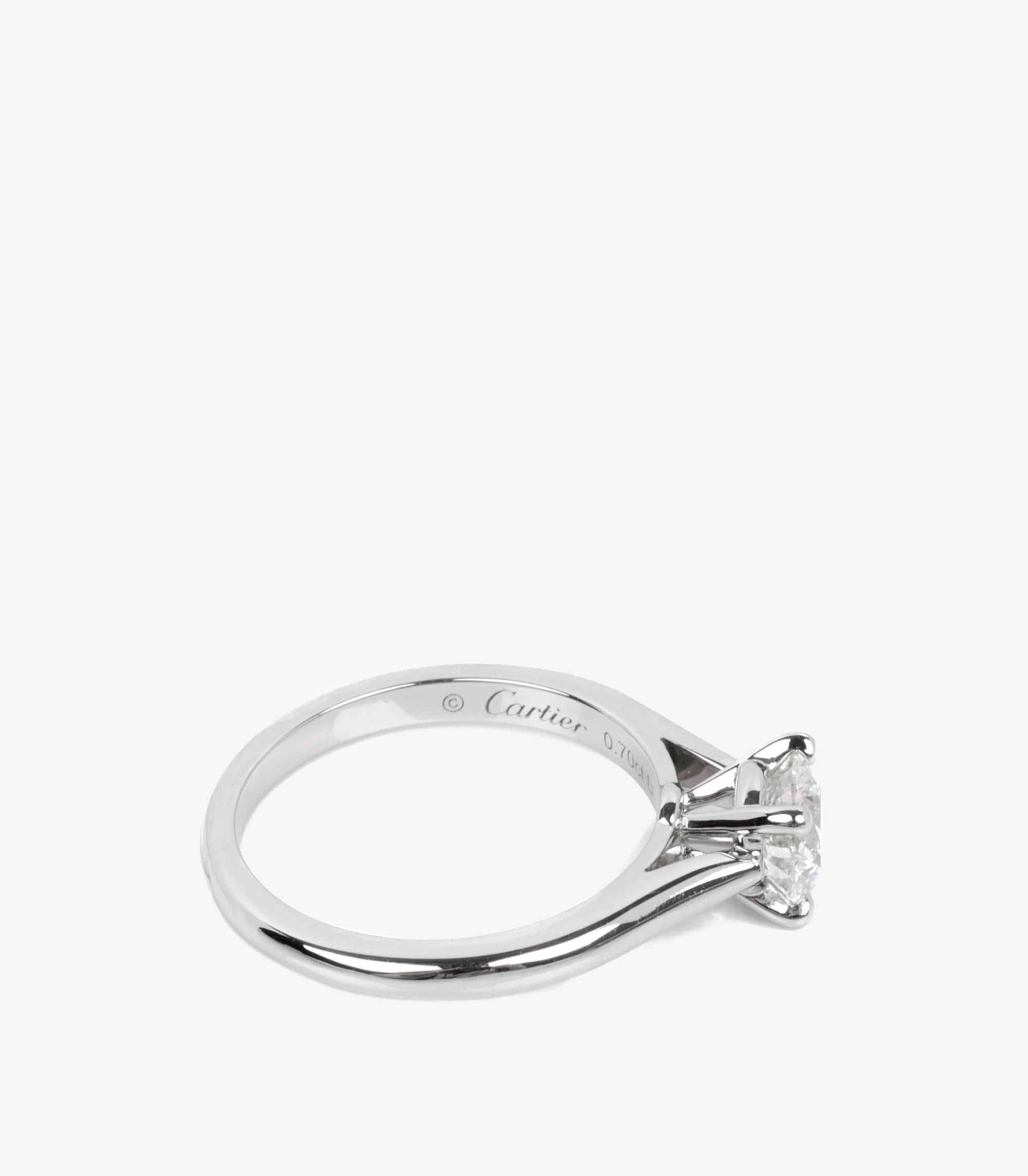Cartier Platin 1895 Ring mit 0,70 Karat Diamant im Brillantschliff für Damen oder Herren