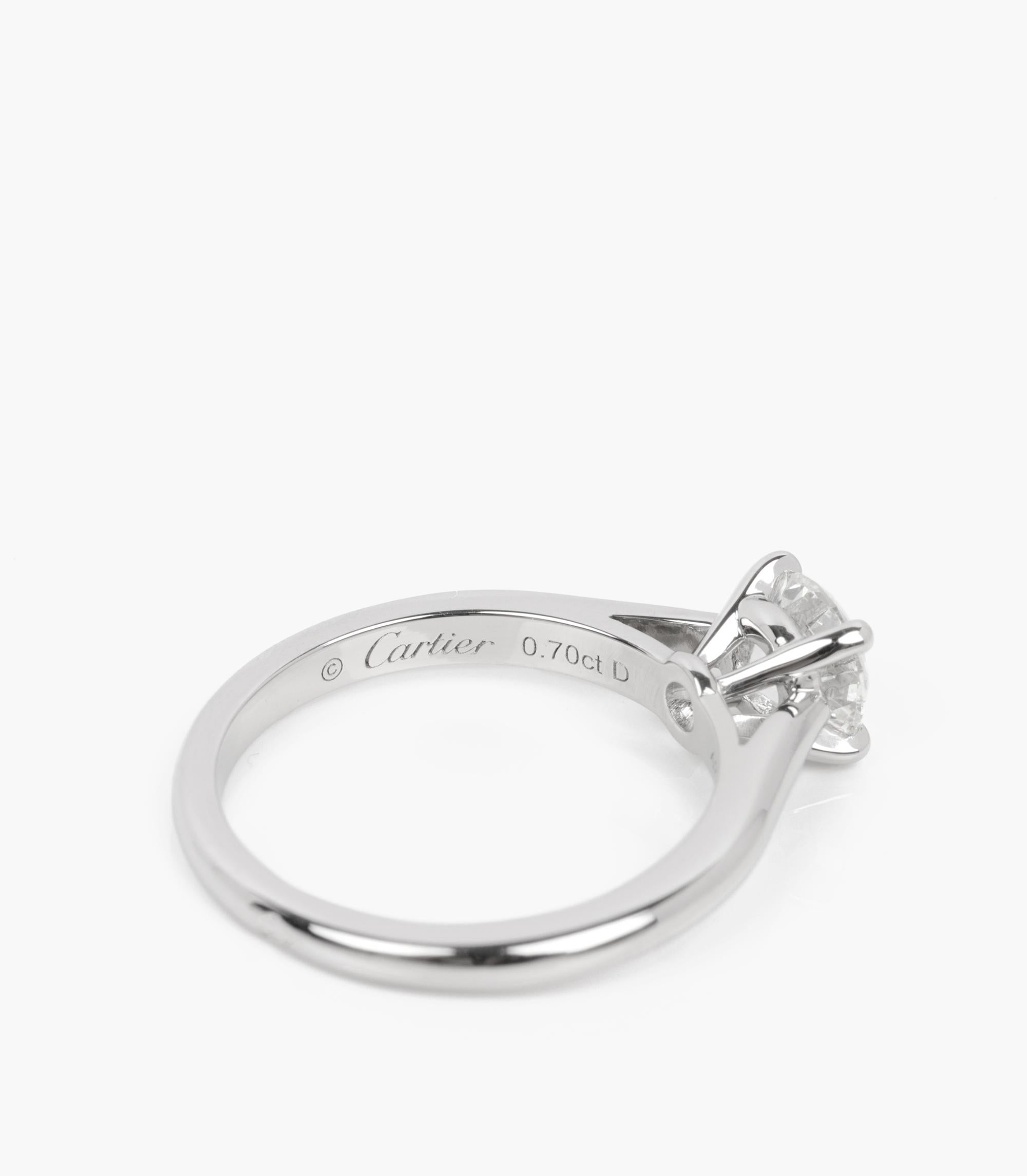 Cartier Platin 1895 Ring mit 0,70 Karat Diamant im Brillantschliff 2