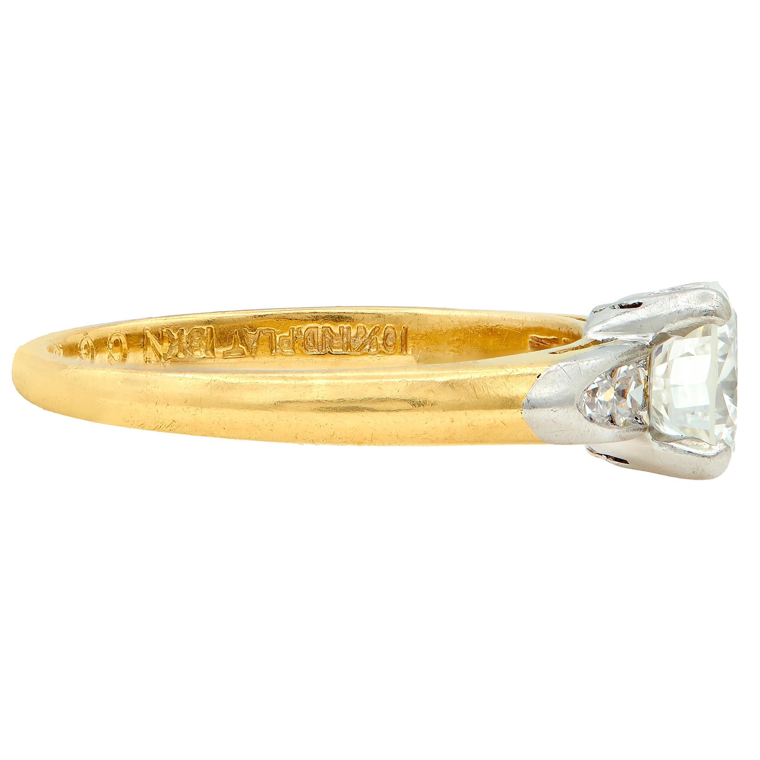 Cartier 0.73 CTW Transitional Cut Diamond Platinum 18K Gold Engagement Ring Corte redondo en venta