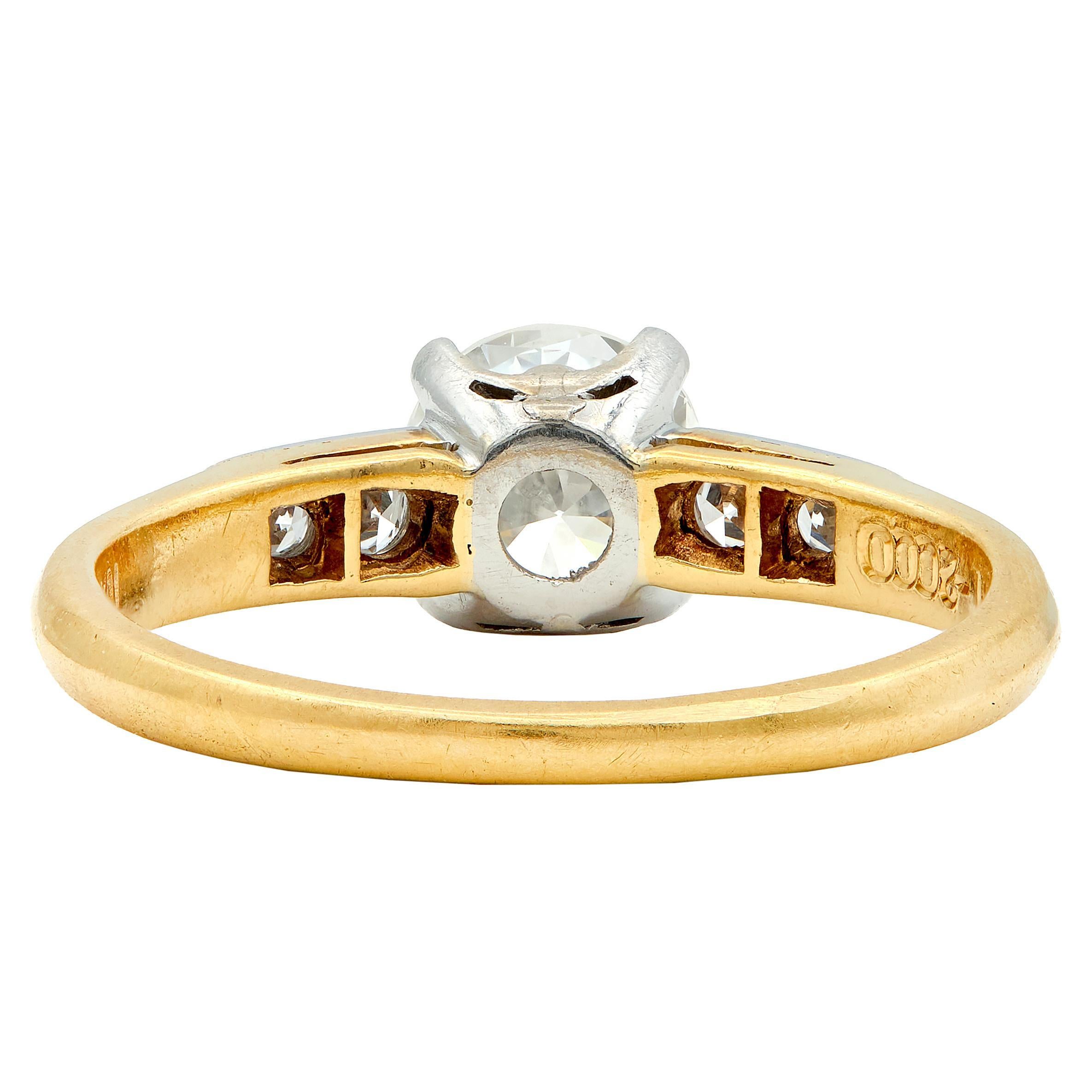 Cartier 0.73 CTW Transitional Cut Diamond Platinum 18K Gold Engagement Ring en Excelente estado para la venta en Philadelphia, PA