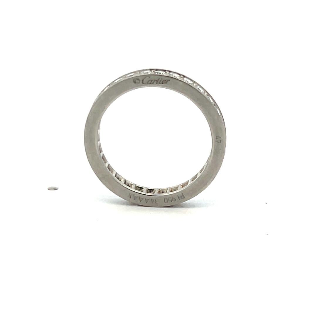 Cartier 0.75 Carat Round Brilliant G VS Diamond Platinum Eternity Band Ring For Sale 2