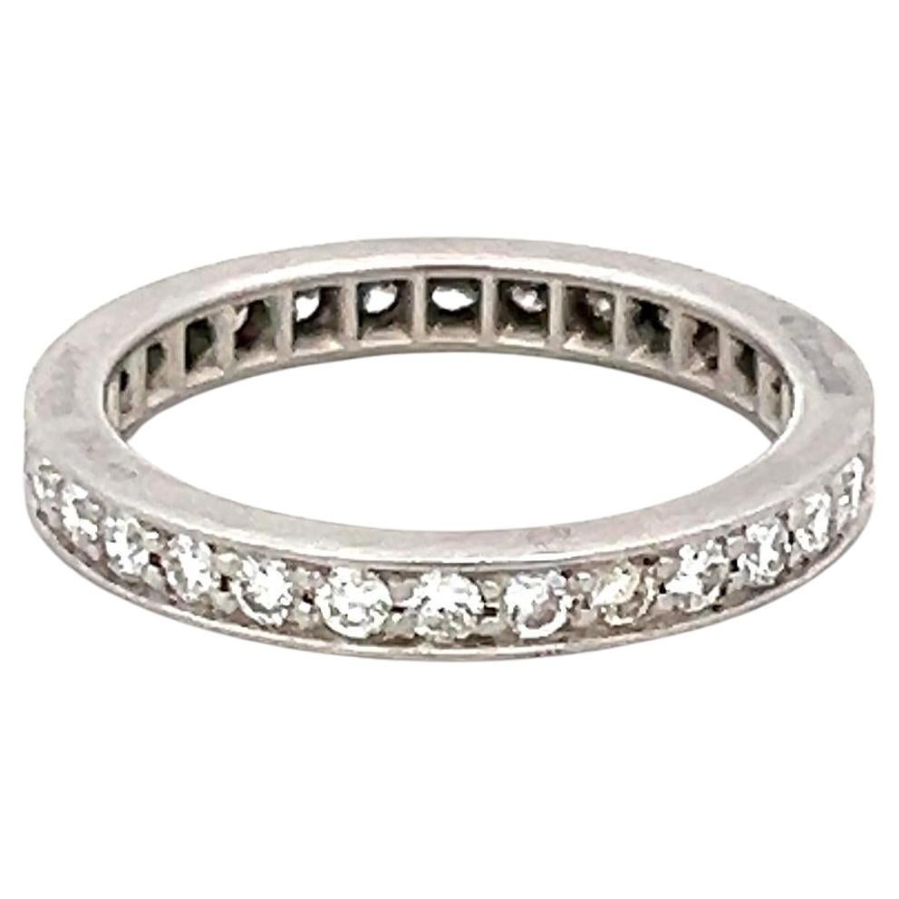 Cartier 0.75 Carat Round Brilliant G VS Diamond Platinum Eternity Band Ring