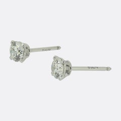 Cartier 0.76 Carat Diamond Stud Earrings