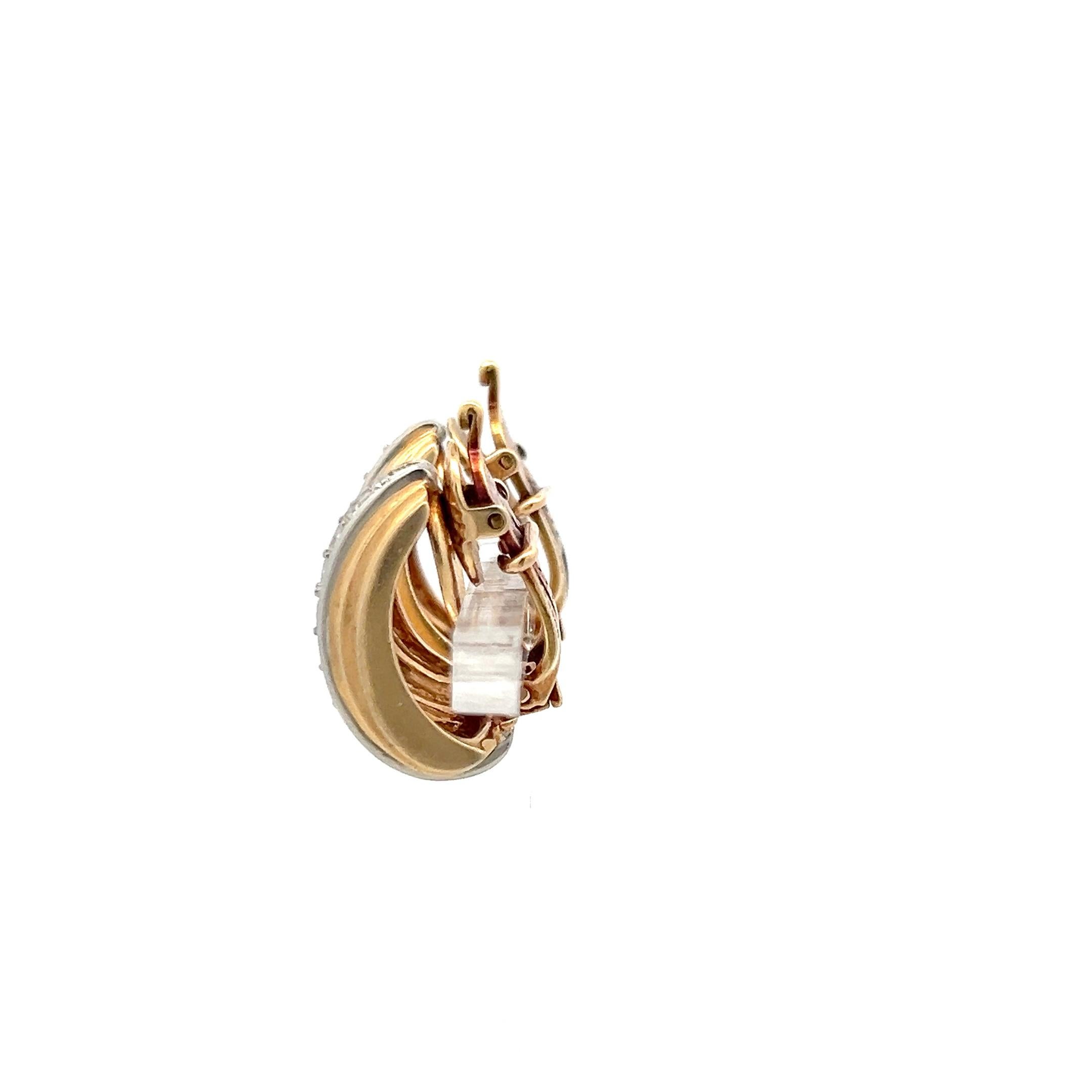 Boucles d'oreilles clips en or jaune 14 carats Cartier 0,80 carat diamant rond brillant Bon état - En vente à New York, NY