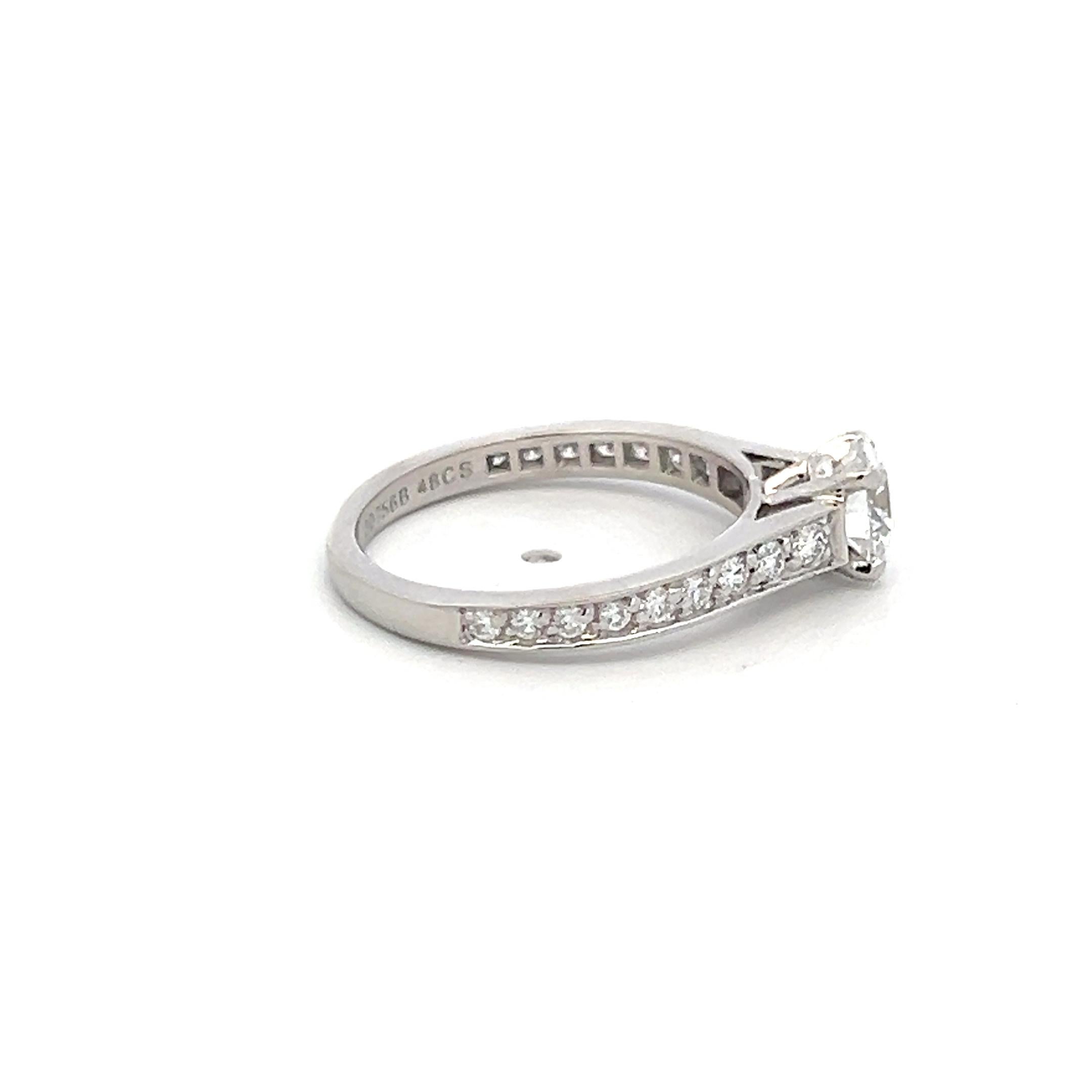 Designer:
CARTIER
Title:
Cartier 0.83 Carat Round Brilliant E VS1 Diamond Platinum Engagement Ring
Style:
Engagement
Metal:
Platinum
Gemstone 1:
0.55 Carat Diamond
Number of Stones:
1
Color:
E
Clarity:
VS1
Shape:
Round Brilliant
GIA:
DIAM RD E
