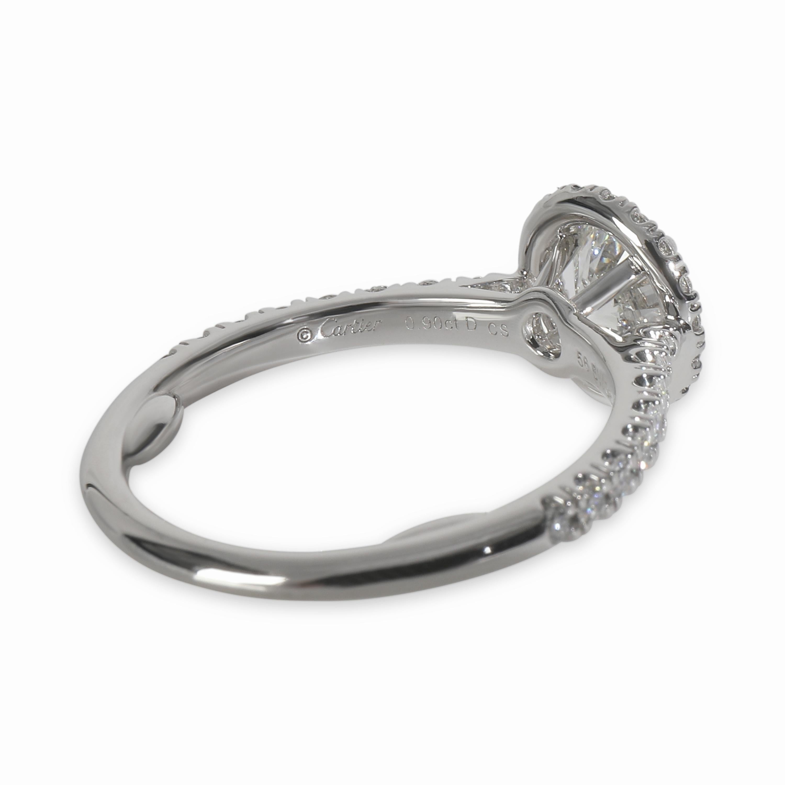 Taille ronde Bague de fiançailles Destinee à diamants ronds et brillants de 0,9 ct de Cartier en vente