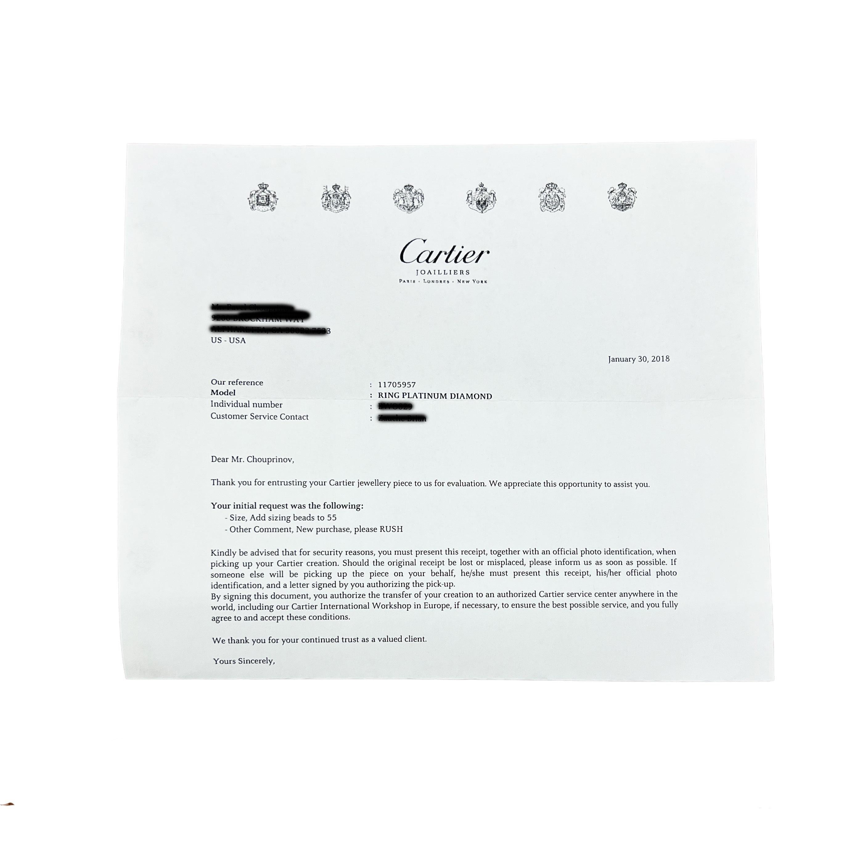 Bague de fiançailles Destinee à diamants ronds et brillants de 0,9 ct de Cartier Pour femmes en vente