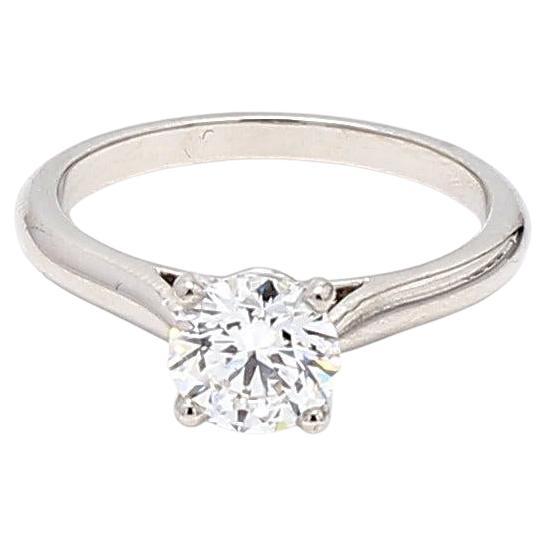 Cartier Platin-Verlobungsring mit 0,90 Karat rundem Brillanten in Brillantform D-VVS2 Diamant
