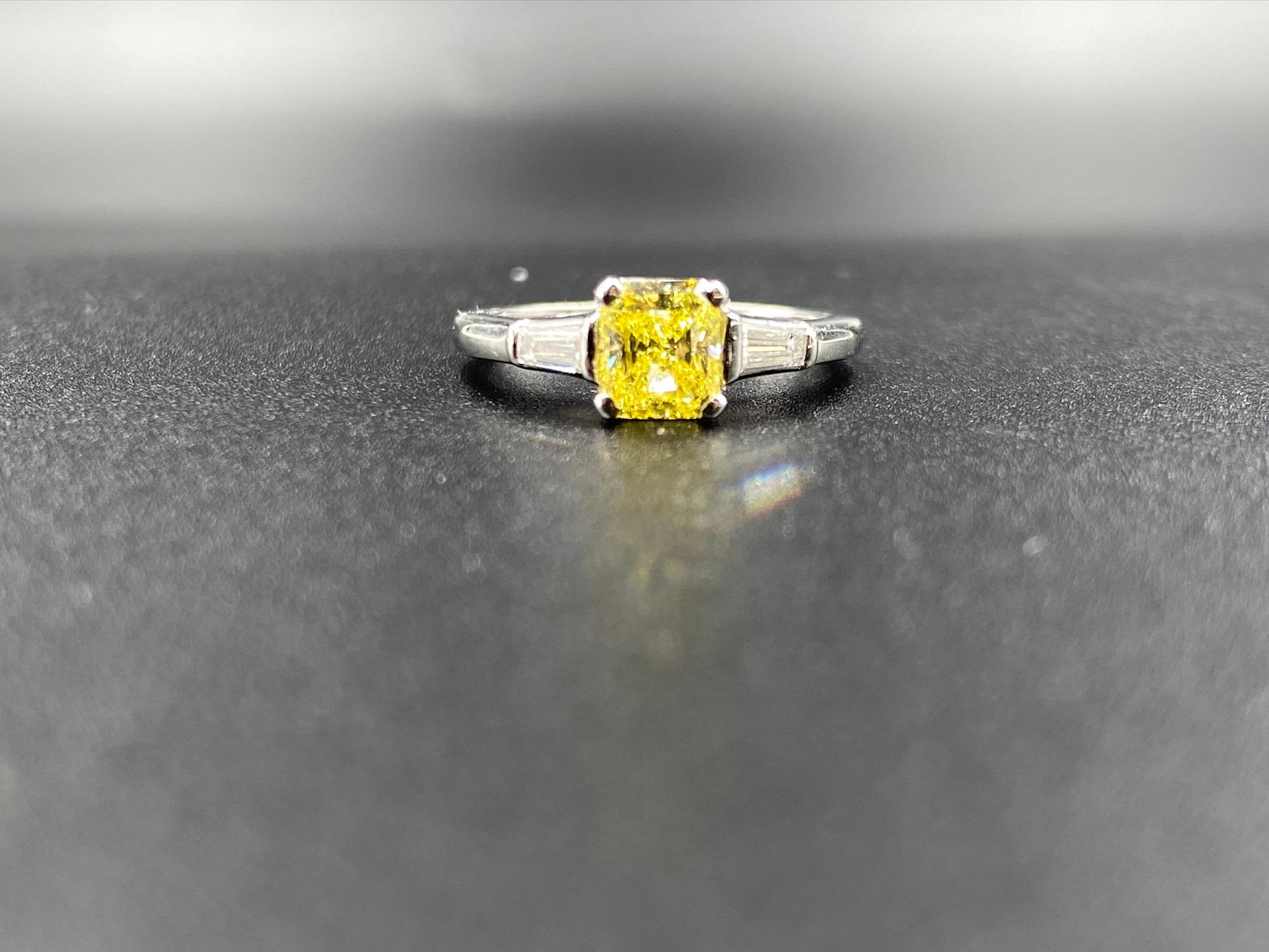 cartier ring 43 carat fancy vivid yellow asscher cut diamond ring gia certified