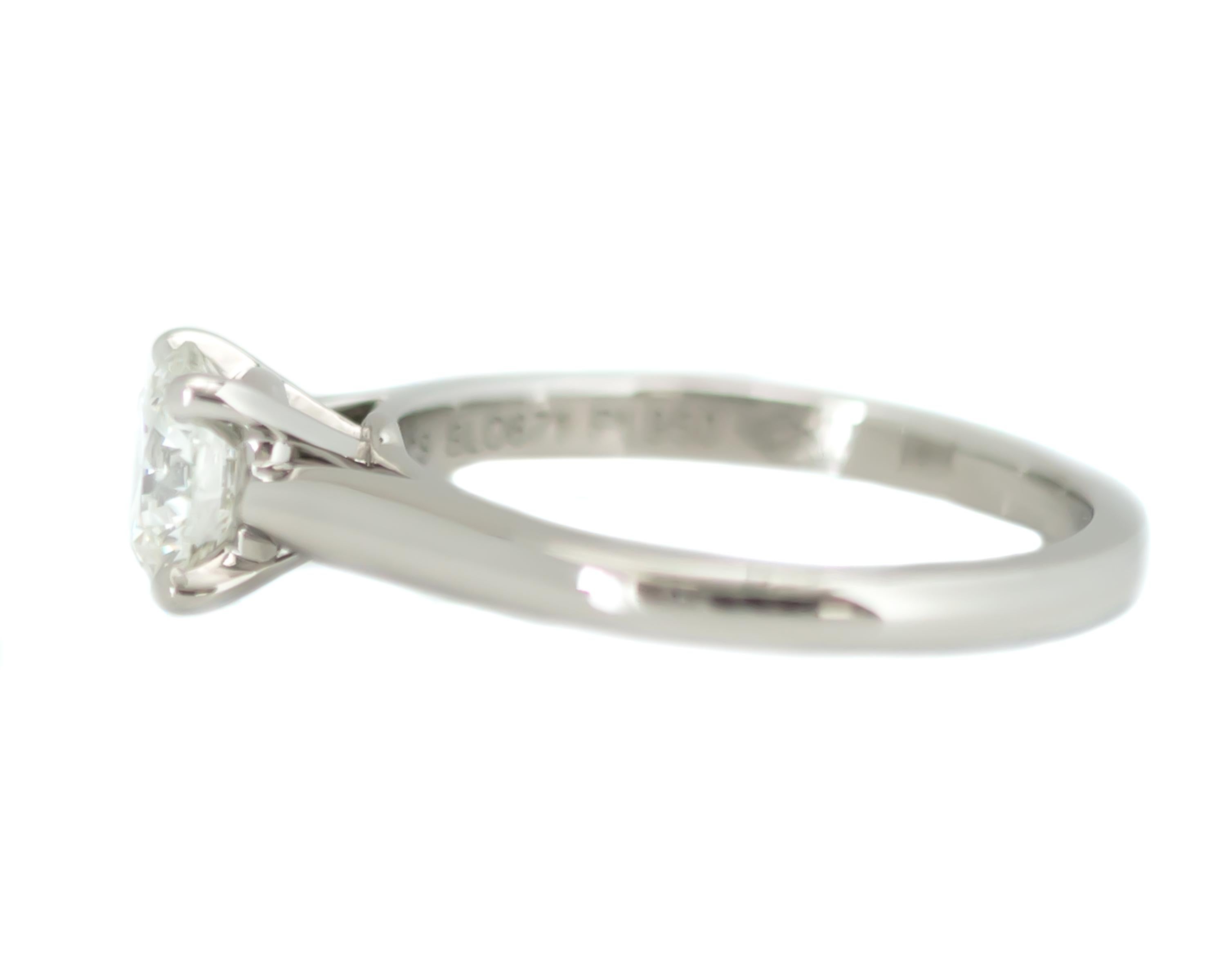 Women's Cartier 0.93 Carat Solitaire Diamond Platinum Engagement Ring