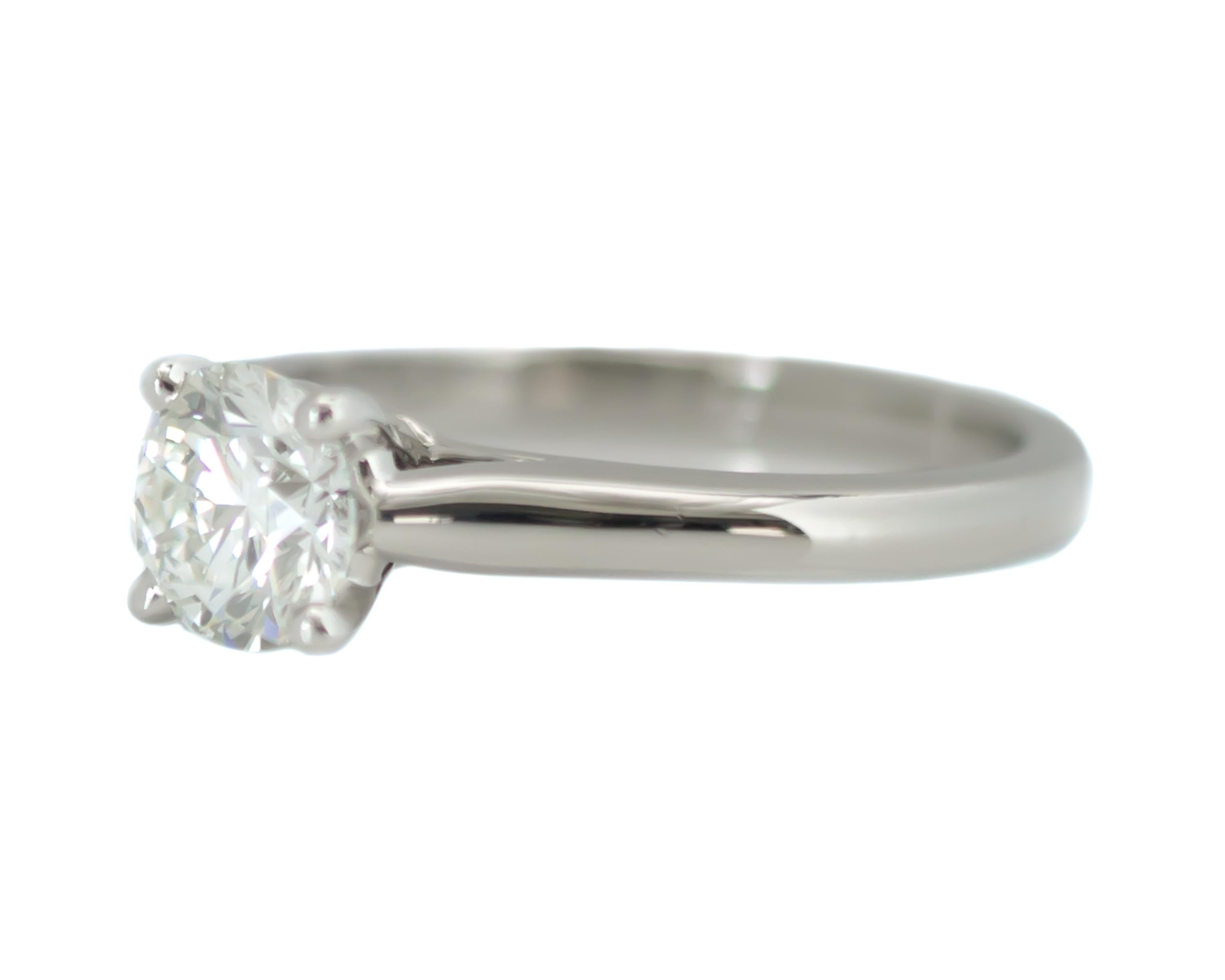 Cartier 0.93 Carat Solitaire Diamond Platinum Engagement Ring 1