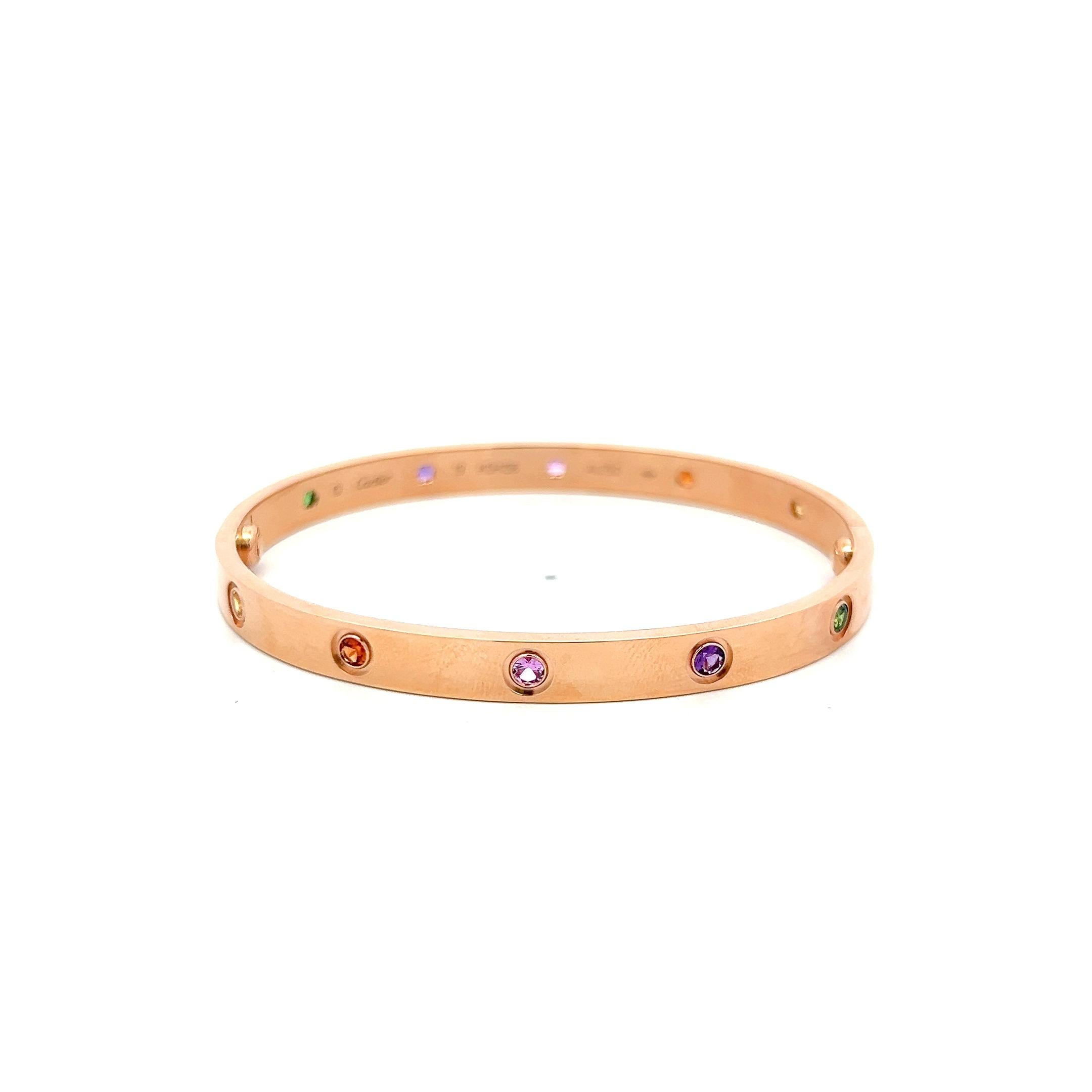 Cartier 0,96 carati tondo brillante in oro rosa 18 carati - Bracciale dell'amore In condizioni buone a New York, NY