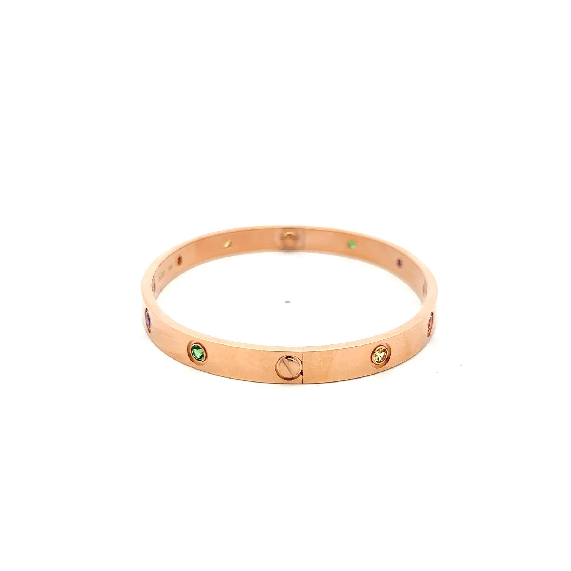 Donna Cartier 0,96 carati tondo brillante in oro rosa 18 carati - Bracciale dell'amore