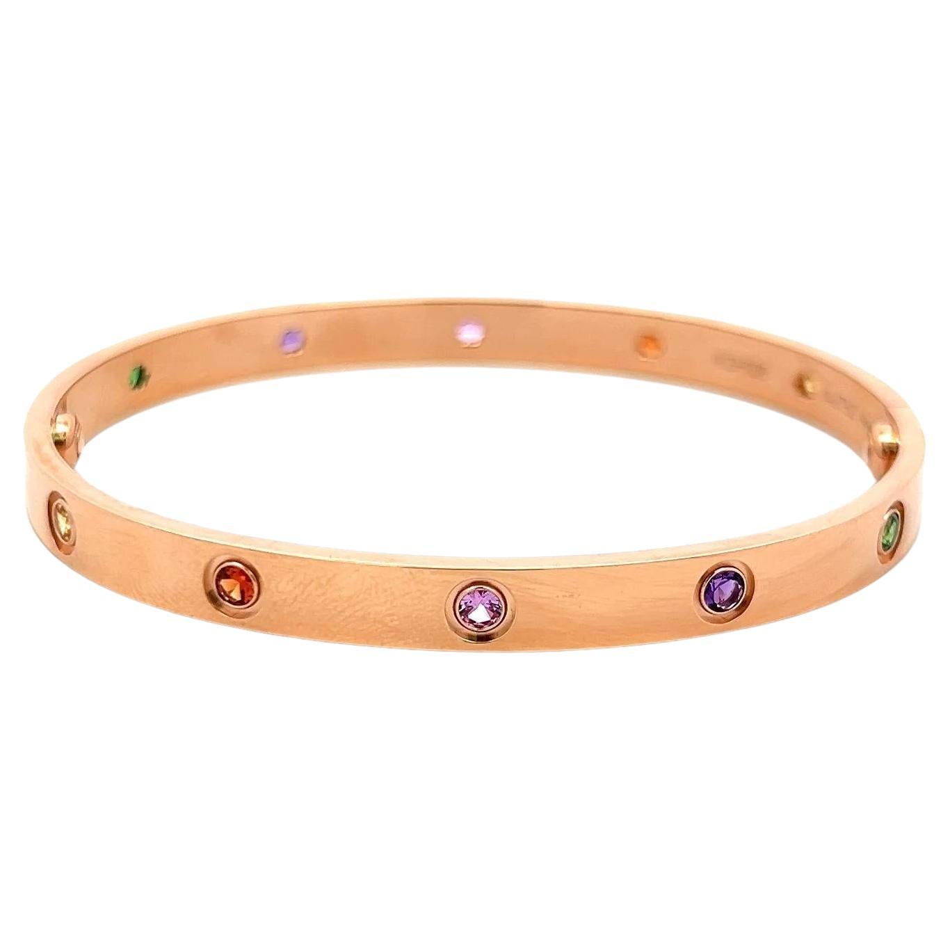 Cartier 0.96 Carat Round Brilliant 18 Karat Rose Gold Love Bracelet