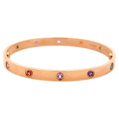 Cartier 0.96 Carat Round Brilliant 18 Karat Rose Gold Love Bracelet