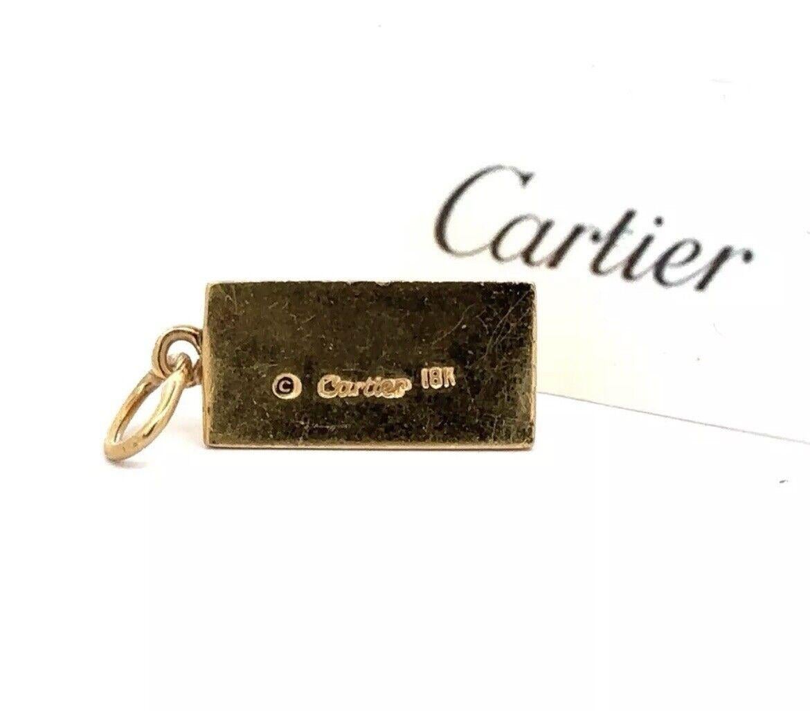 Women's or Men's CARTIER 1/4 oz 18k Yellow Gold Ingot Charm Pendant Vintage Circa 1970s