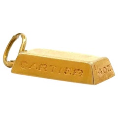 CARTIER 1/4 Oz Ingot Charm Pendant Vintage 1970s Rare
