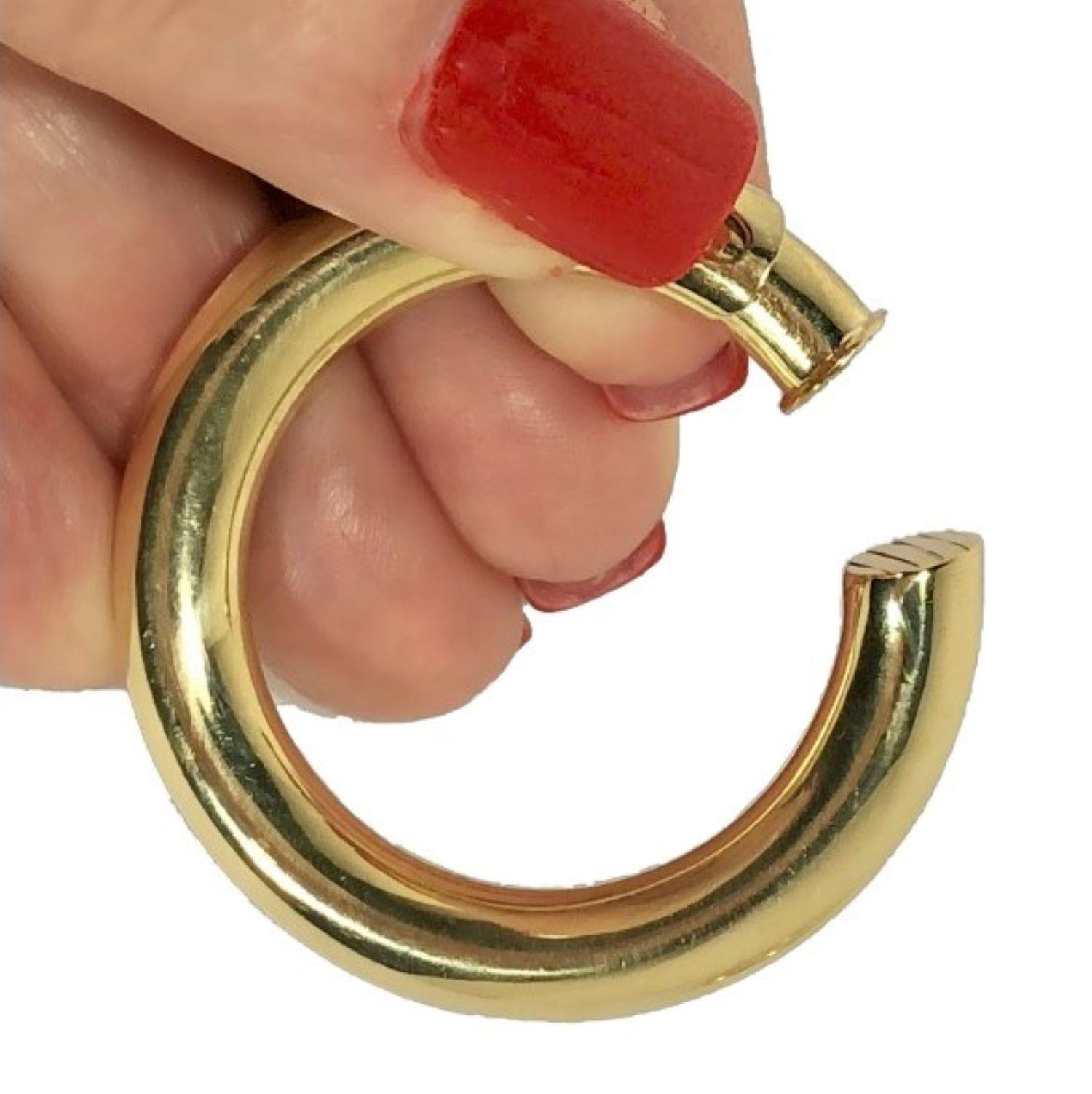 Women's Cartier Large Gold Hoop Earrings for Non Pierced Ears