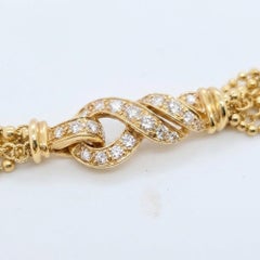 Cartier 1 Carat Diamond 18k Yellow Gold Multi-Strand Link Bracelet