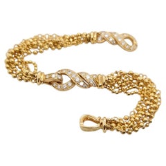 Cartier 1 Carat Diamond 18k Yellow Gold Multi-Strand Link Bracelet