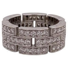Bague Cartier « Maillon Panthère » en or blanc 18 carats sertie d'un diamant de 1 carat