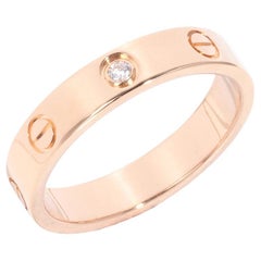Cartier 1 Diamond 18ct Rose Gold Love Wedding Band Ring