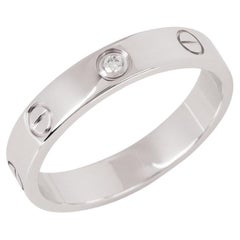 Cartier 1 Diamond 18ct White Gold Love Small Band Ring