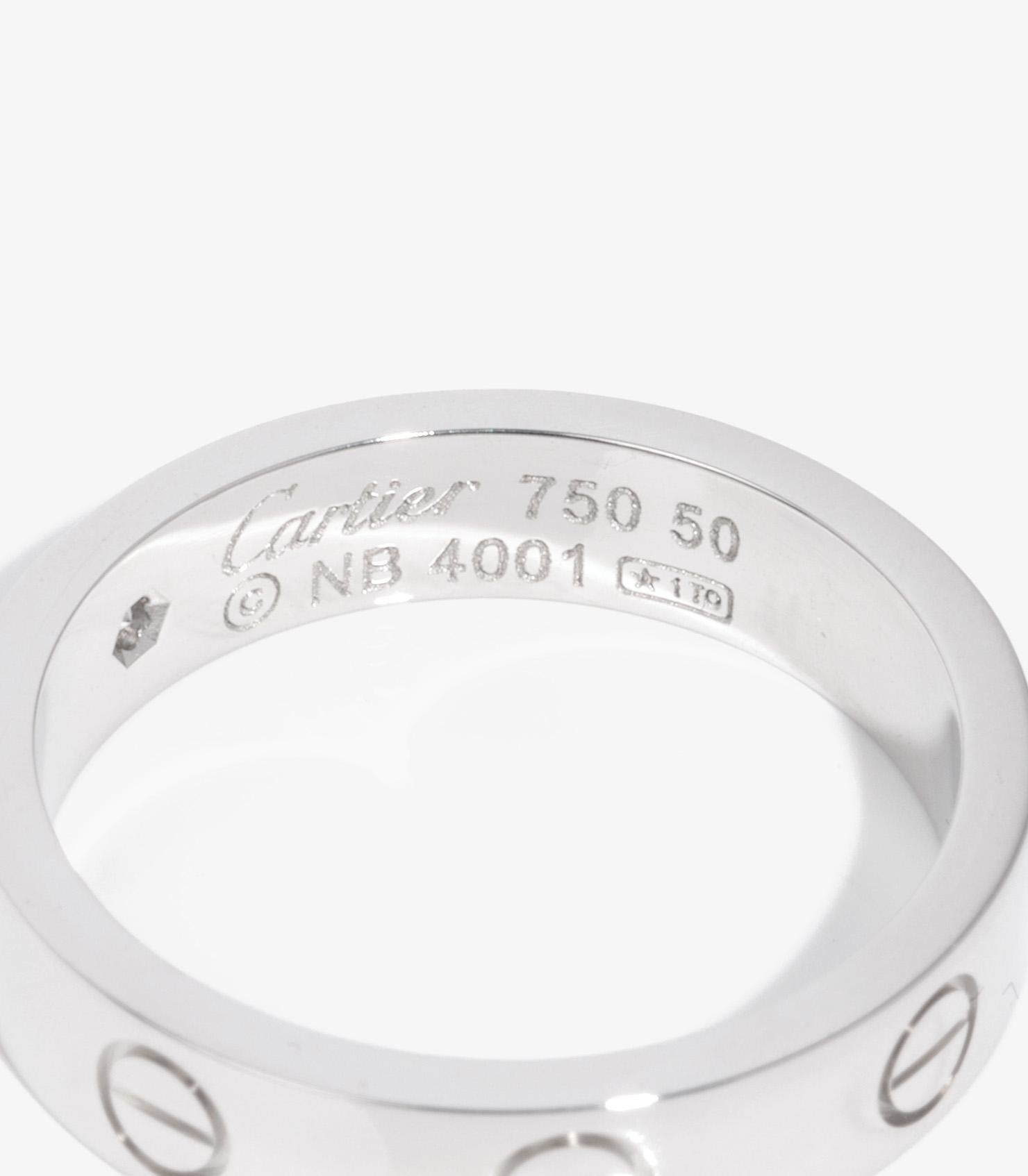 Cartier 1 Diamant 18ct Weißgold Liebe Hochzeit Band Ring (Rundschliff) im Angebot
