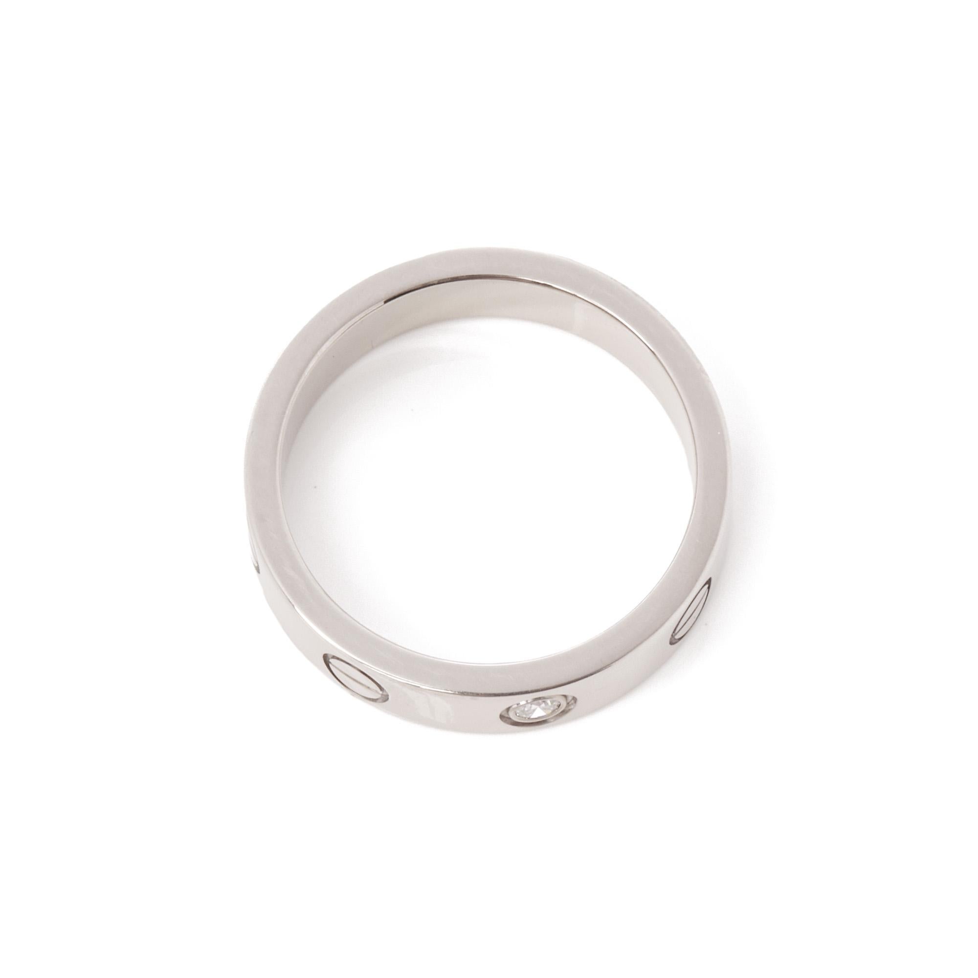 Contemporaneo Cartier 1 diamante in oro bianco 18 ct Anello nuziale dell'amore in vendita