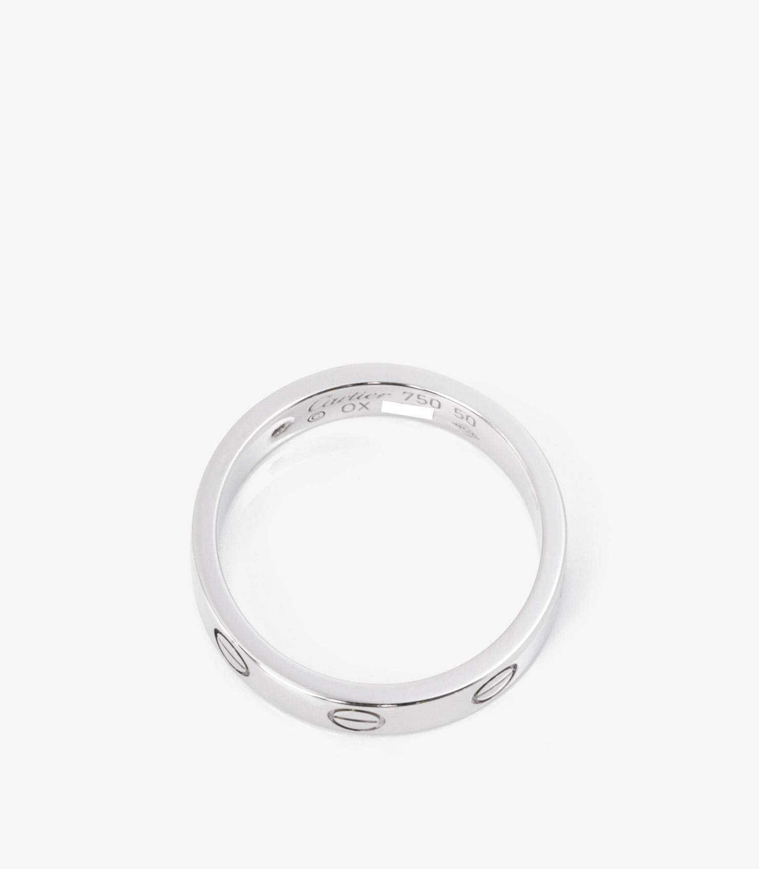 Round Cut Cartier 1 Diamond 18ct White Gold Love Wedding Band Ring