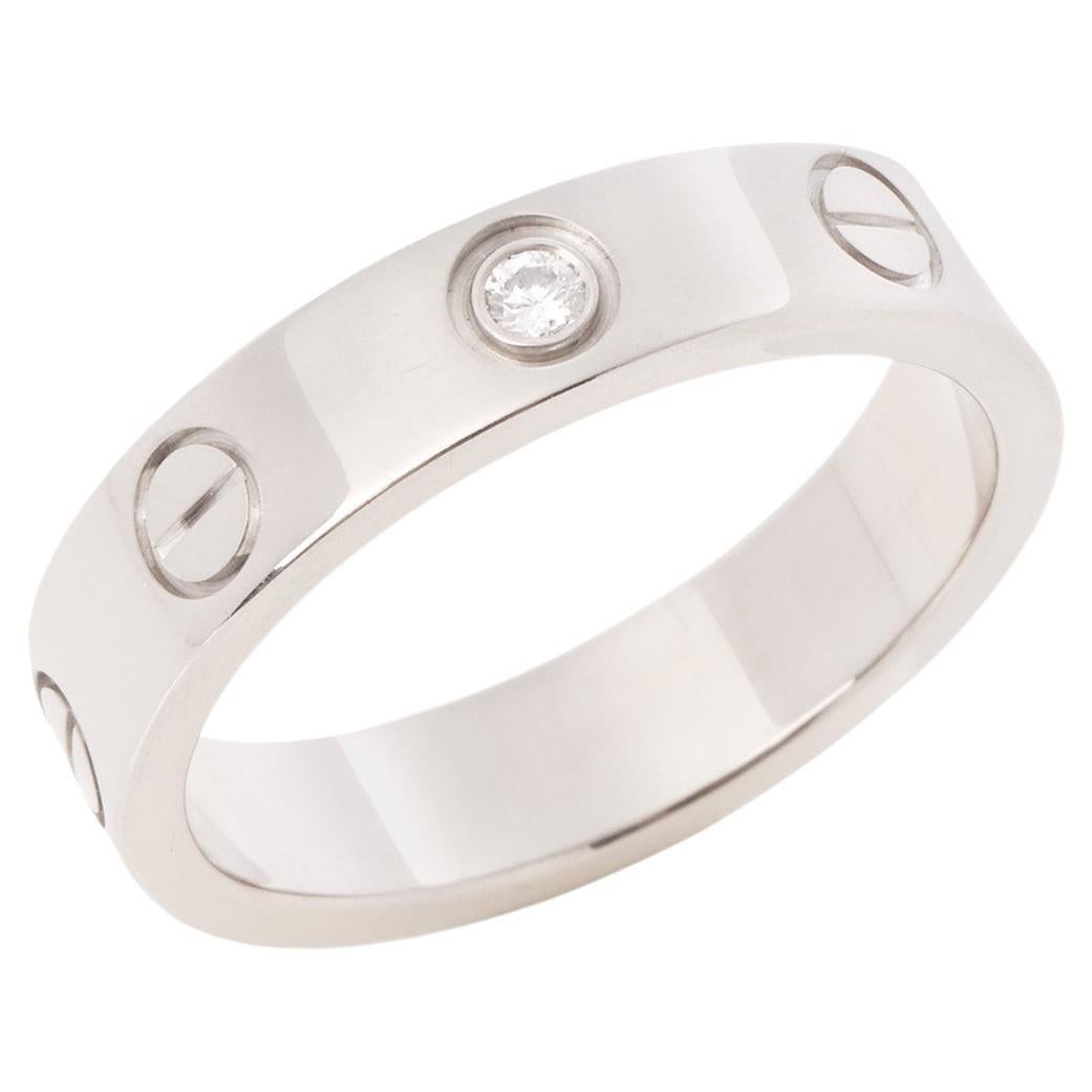 Cartier 1 Diamant 18ct Weißgold Liebe Hochzeit Band Ring im Angebot
