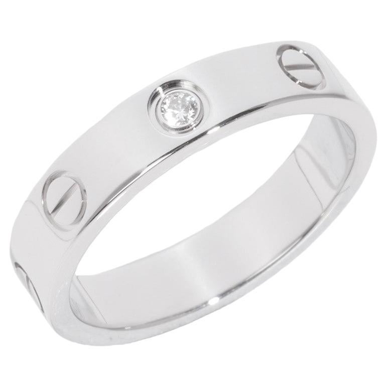 Cartier 1 Diamond 18ct White Gold Love Wedding Band Ring (anneau de mariage en or blanc) en vente