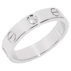 Cartier 1 Diamond 18ct White Gold Love Wedding Band Ring (anneau de mariage en or blanc)