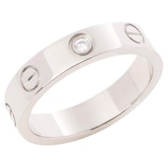 Cartier 1 Diamond 18ct White Gold Love Wedding Band Ring