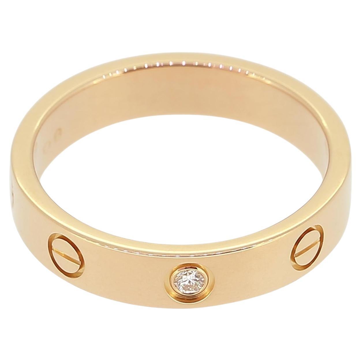 Cartier 1 Diamond LOVE Wedding Ring Size N (54) For Sale