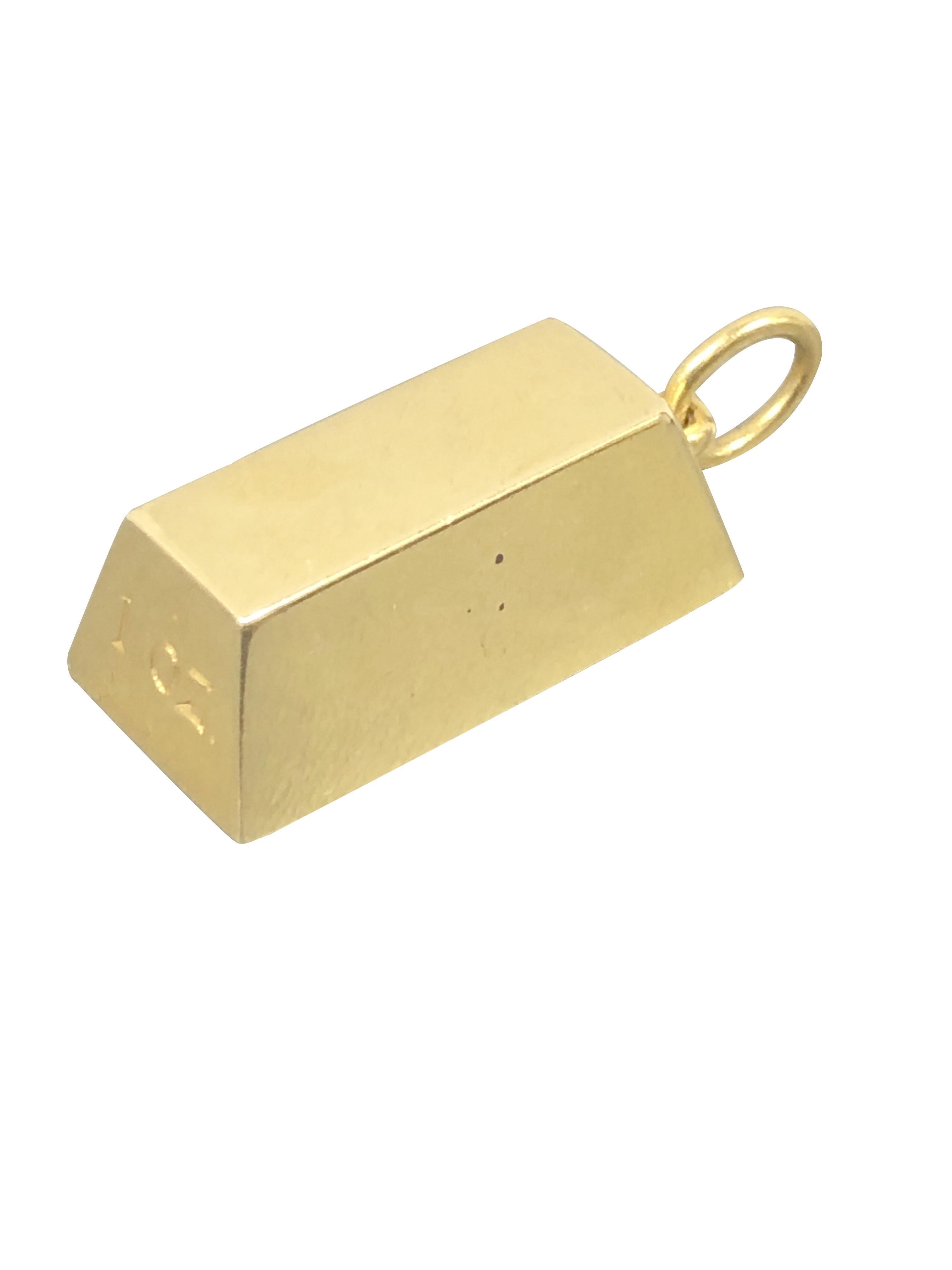  Cartier Pendentif ouverture 1 ingot en or jaune avec pendentif Unisexe 